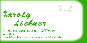 karoly lichner business card